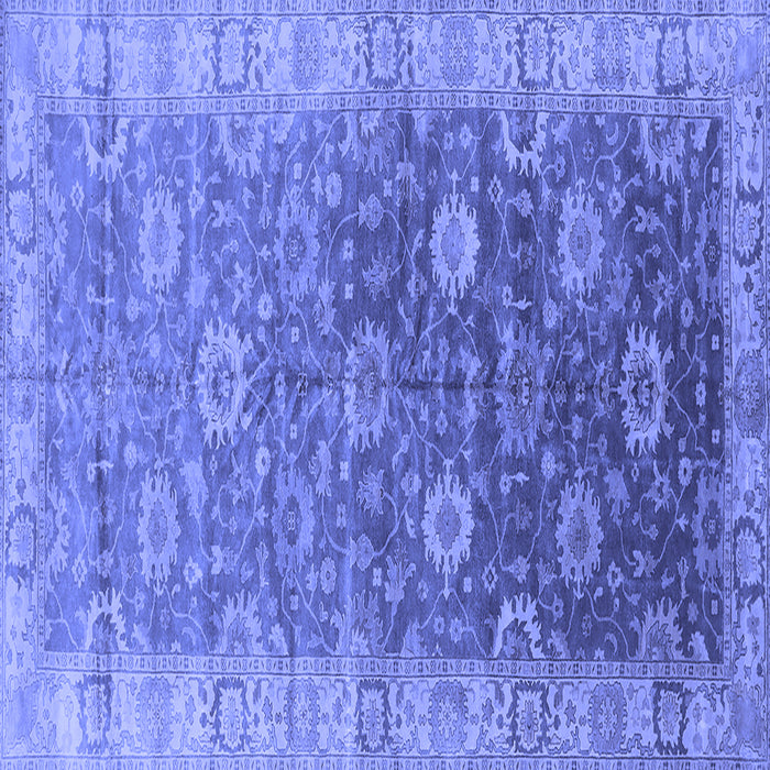Square Oriental Blue Traditional Rug, urb1424blu