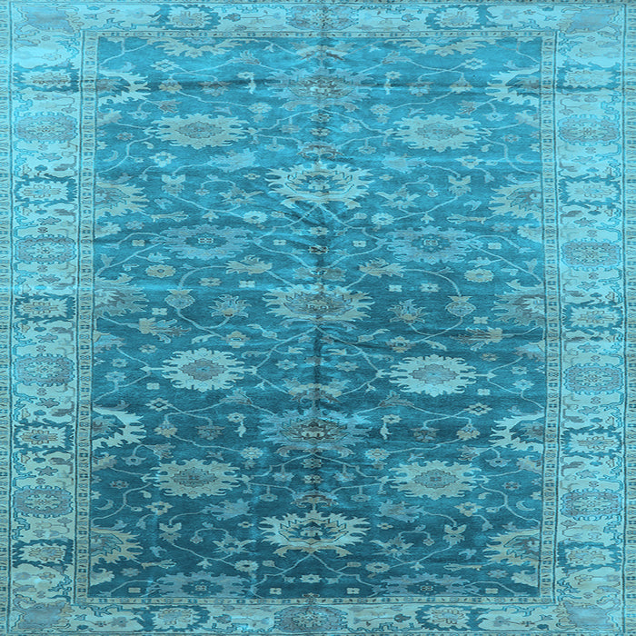Square Oriental Light Blue Traditional Rug, urb1424lblu