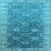 Square Oriental Light Blue Traditional Rug, urb1424lblu