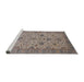 Sideview of Machine Washable Industrial Modern Mauve Taupe Purple Rug, wshurb1425