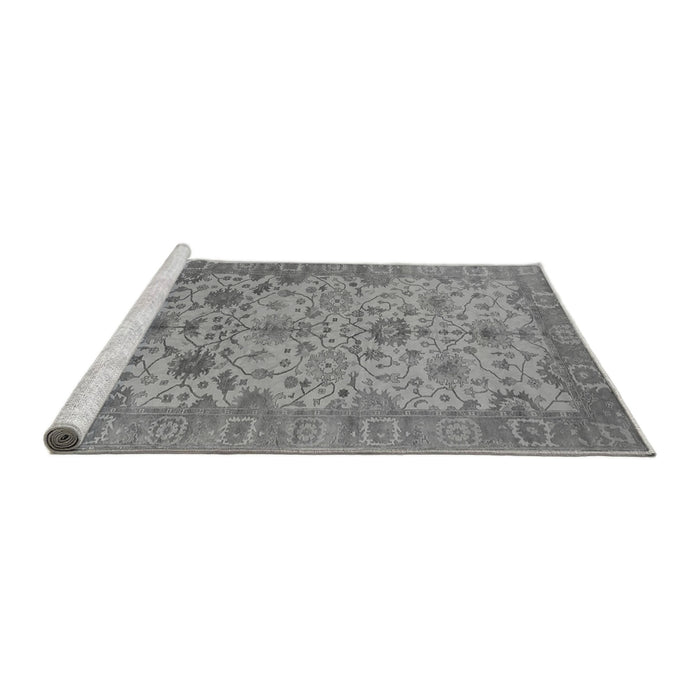 Sideview of Machine Washable Oriental Gray Traditional Rug, wshurb1425gry