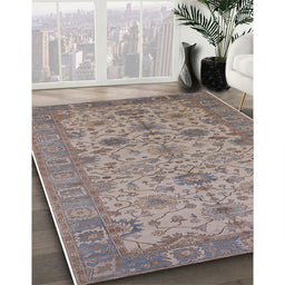 Mid-Century Modern Mauve Taupe Purple Oriental Rug in Family Room, urb1425