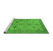 Sideview of Machine Washable Oriental Green Traditional Area Rugs, wshurb1425grn