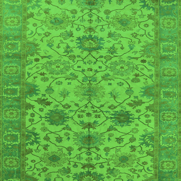 Machine Washable Oriental Green Traditional Area Rugs, wshurb1425grn
