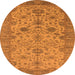 Round Oriental Orange Traditional Rug, urb1425org