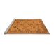 Sideview of Machine Washable Oriental Orange Traditional Area Rugs, wshurb1425org