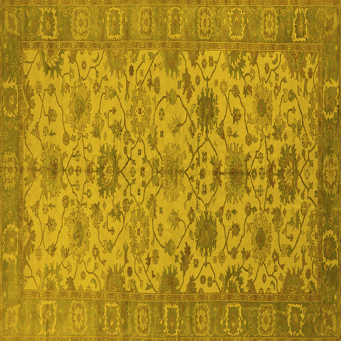 Square Oriental Yellow Traditional Rug, urb1425yw