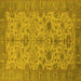 Square Oriental Yellow Traditional Rug, urb1425yw