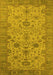 Machine Washable Oriental Yellow Traditional Rug, wshurb1425yw