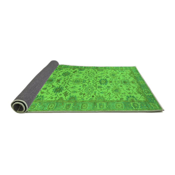 Sideview of Oriental Green Traditional Rug, urb1425grn