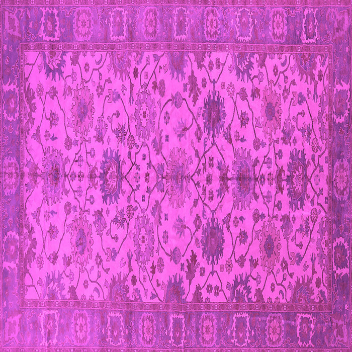 Square Machine Washable Oriental Pink Traditional Rug, wshurb1425pnk