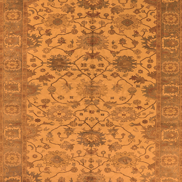 Machine Washable Oriental Orange Traditional Area Rugs, wshurb1425org