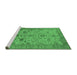 Sideview of Machine Washable Oriental Emerald Green Traditional Area Rugs, wshurb1425emgrn