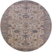 Round Machine Washable Industrial Modern Mauve Taupe Purple Rug, wshurb1425