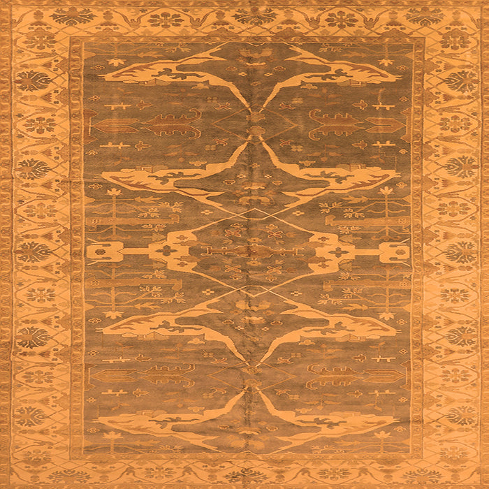 Square Oriental Orange Traditional Rug, urb1426org