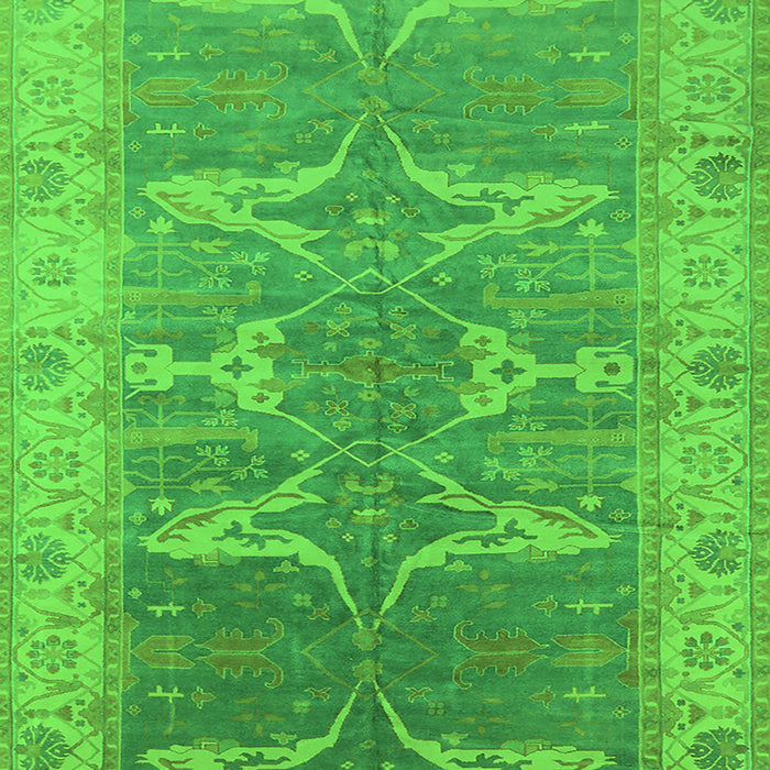 Oriental Green Traditional Rug, urb1426grn