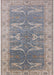 Mid-Century Modern Silver Pink Oriental Rug, urb1426