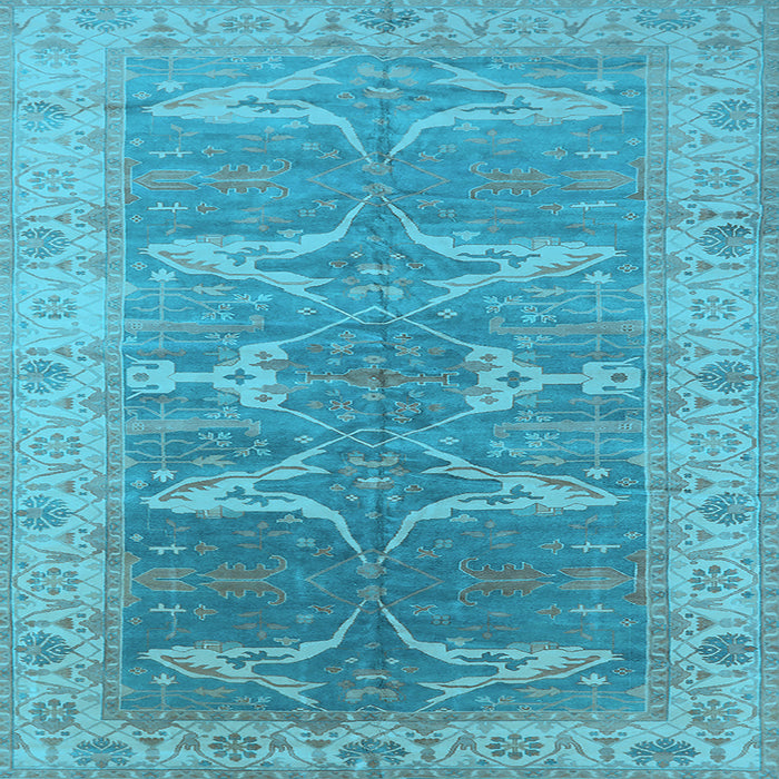 Square Oriental Light Blue Traditional Rug, urb1426lblu
