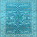 Square Oriental Light Blue Traditional Rug, urb1426lblu