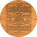 Round Oriental Orange Traditional Rug, urb1426org