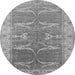 Round Oriental Gray Traditional Rug, urb1426gry