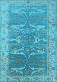 Oriental Light Blue Traditional Rug, urb1426lblu