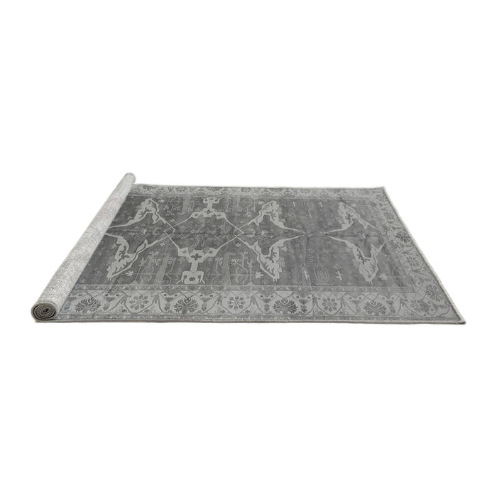 Sideview of Machine Washable Oriental Gray Traditional Rug, wshurb1426gry