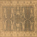 Square Oriental Brown Traditional Rug, urb1426brn