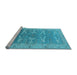 Sideview of Machine Washable Oriental Light Blue Traditional Rug, wshurb1426lblu