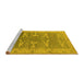 Sideview of Machine Washable Oriental Yellow Traditional Rug, wshurb1426yw