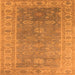 Square Oriental Orange Traditional Rug, urb1427org