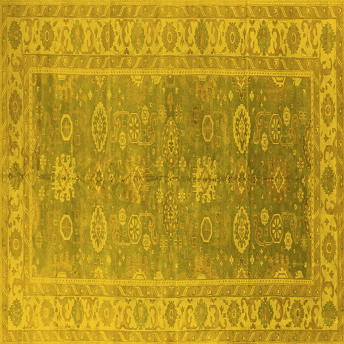Square Oriental Yellow Traditional Rug, urb1427yw