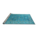 Sideview of Machine Washable Oriental Light Blue Traditional Rug, wshurb1427lblu