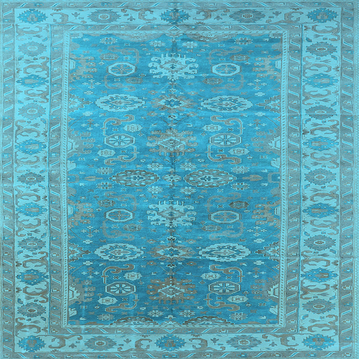 Square Oriental Light Blue Traditional Rug, urb1427lblu