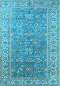 Oriental Light Blue Traditional Rug, urb1427lblu