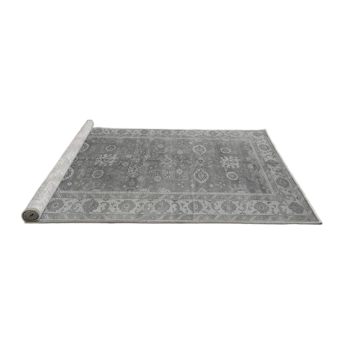 Sideview of Machine Washable Oriental Gray Traditional Rug, wshurb1427gry