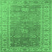 Square Oriental Emerald Green Traditional Rug, urb1427emgrn