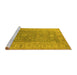 Sideview of Machine Washable Oriental Yellow Traditional Rug, wshurb1427yw