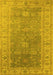 Machine Washable Oriental Yellow Traditional Rug, wshurb1427yw