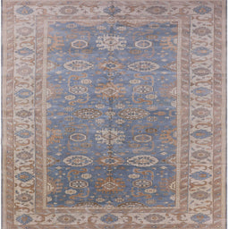 Square Mid-Century Modern Rose Purple Oriental Rug, urb1427