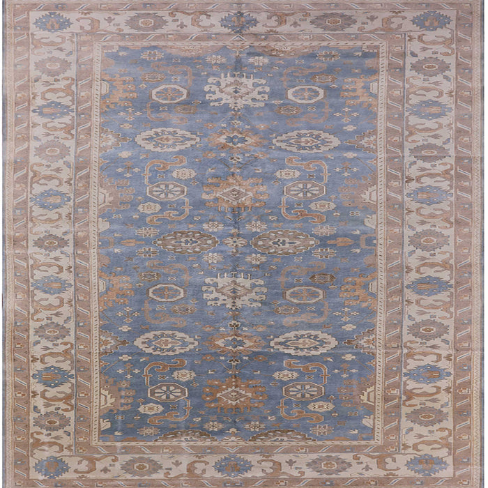 Square Mid-Century Modern Rose Purple Oriental Rug, urb1427