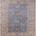 Square Mid-Century Modern Rose Purple Oriental Rug, urb1427