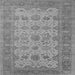 Square Machine Washable Oriental Gray Traditional Rug, wshurb1428gry