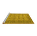 Sideview of Machine Washable Oriental Yellow Traditional Rug, wshurb1428yw