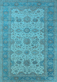 Oriental Light Blue Traditional Rug, urb1428lblu