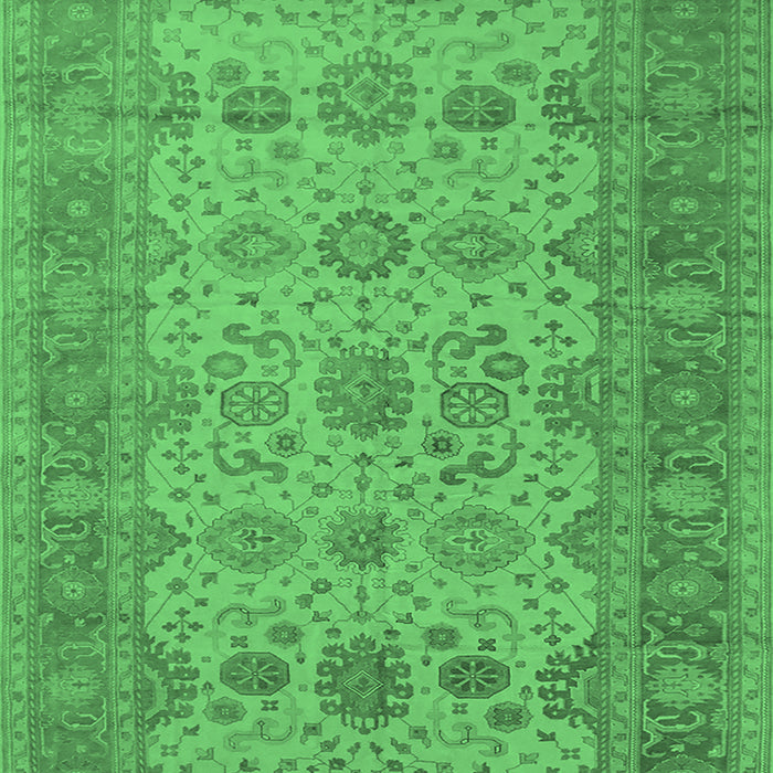 Machine Washable Oriental Emerald Green Traditional Area Rugs, wshurb1428emgrn