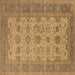 Square Oriental Brown Traditional Rug, urb1428brn