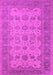 Machine Washable Oriental Pink Traditional Rug, wshurb1428pnk