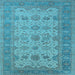 Square Oriental Light Blue Traditional Rug, urb1428lblu