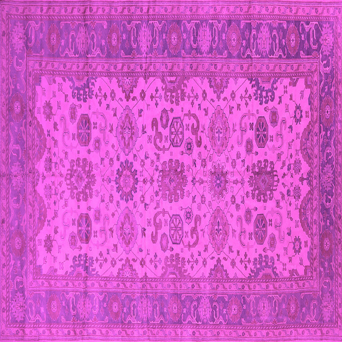 Square Machine Washable Oriental Pink Traditional Rug, wshurb1428pnk